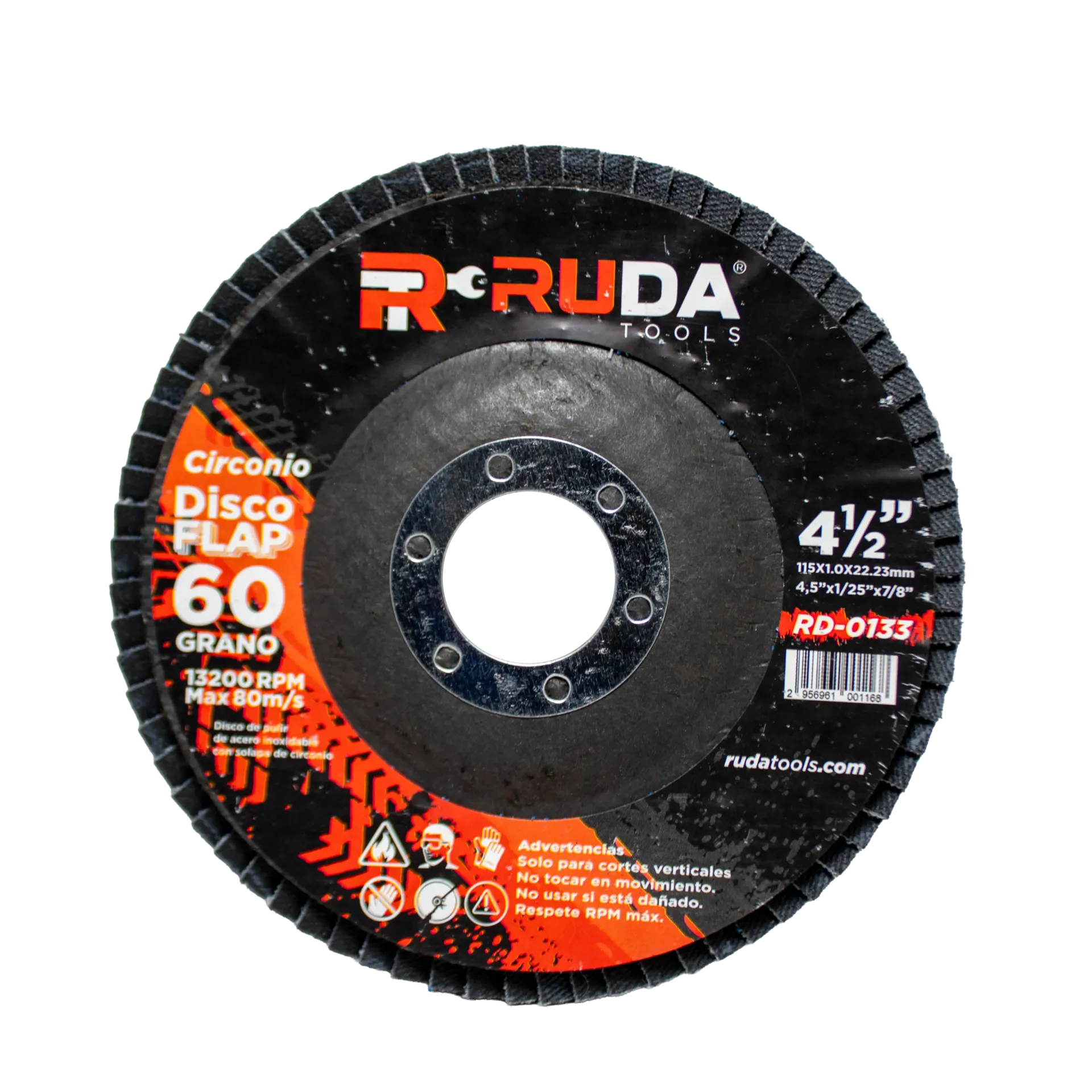 [2956961001168] Disco Flap 4 1/2x7/8 Grano 60 Azul RUDA