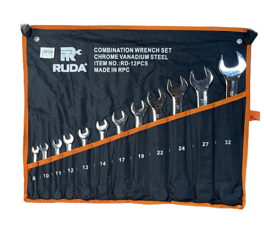 [(RD-12PCS)] JUEGO DE LLAVES COMBINADAS 12PCS 8-32MM RUDA