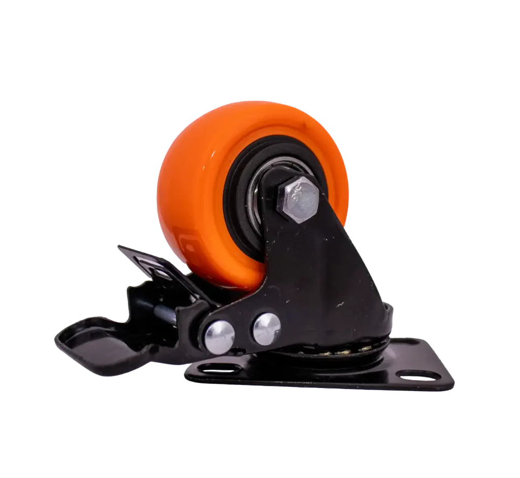 [6904062600212] Rodachina Giratoria 2" con Freno RUDA Naranja x4 Unds